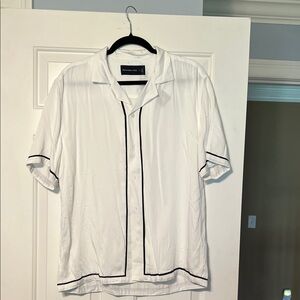 Abercrombie & Fitch White Shirt with Black Accents